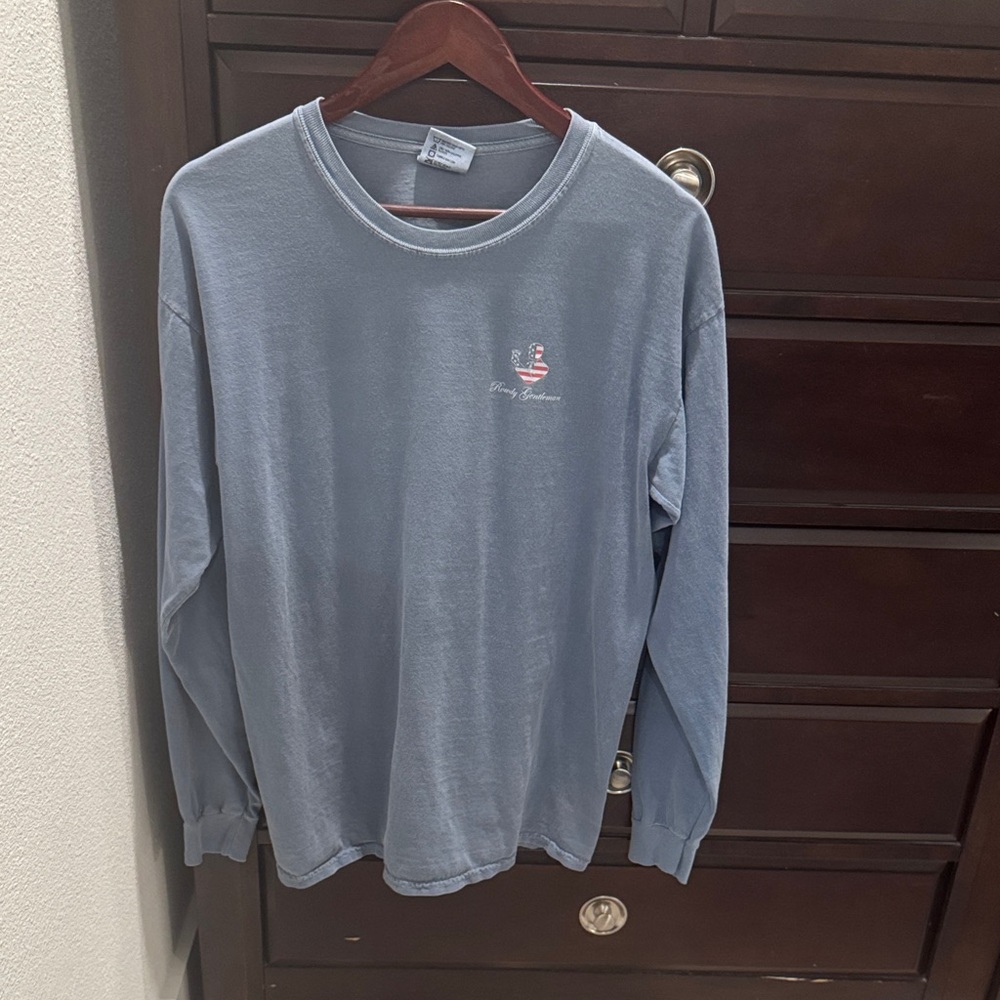 Rowdy Gentleman, ‘Merica, light Blue Long-Sleeve Crewneck shirt